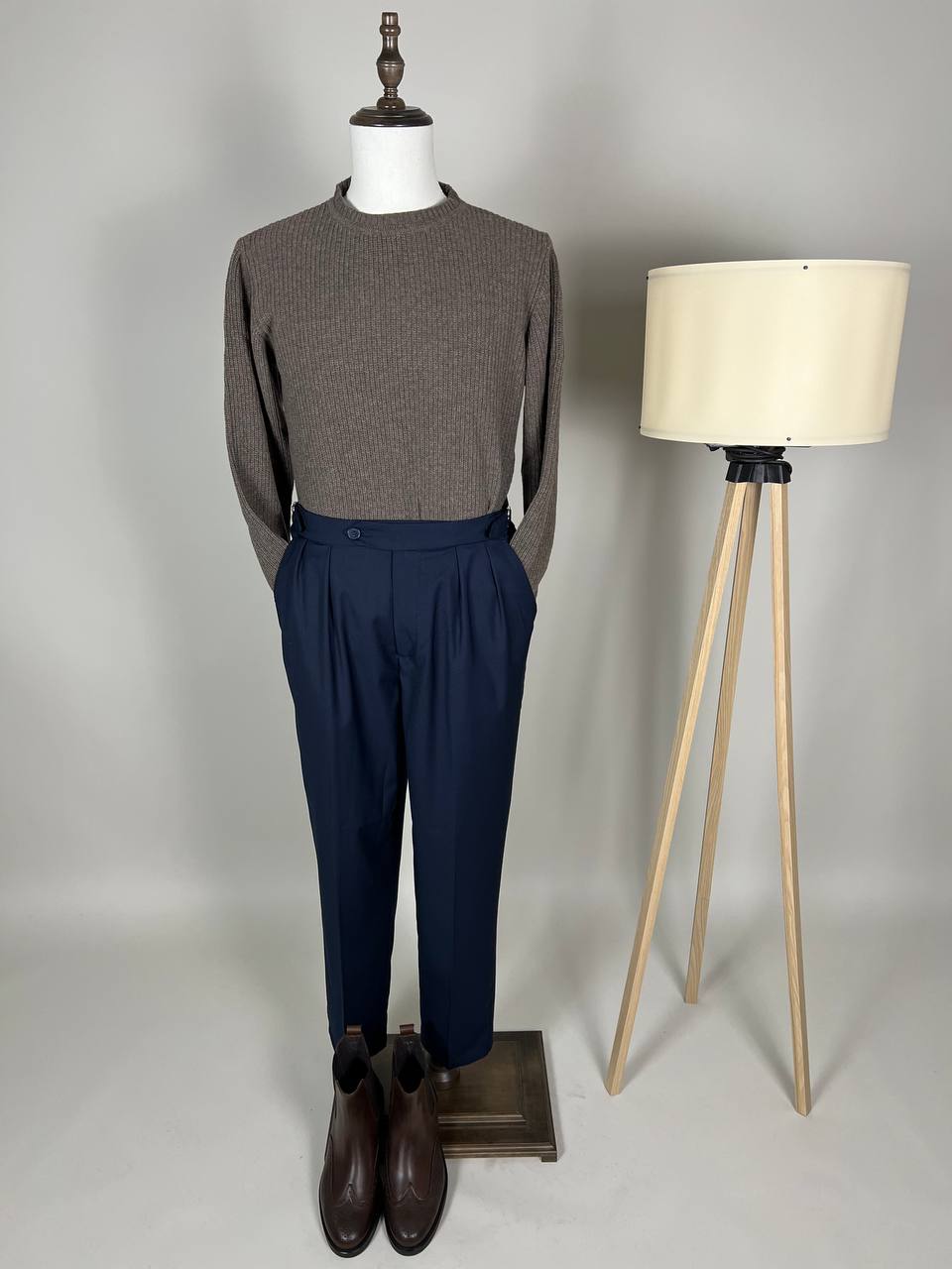 MAGLIONE A MAGLIA INGLESE TORTORA