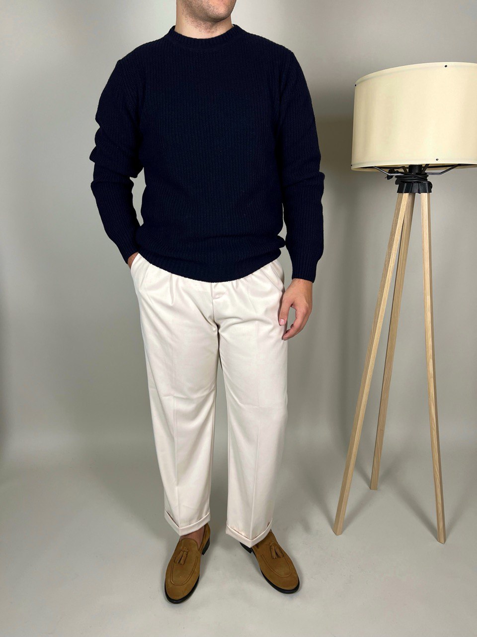 MAGLIONE A MAGLIA INGLESE BLU SCURO