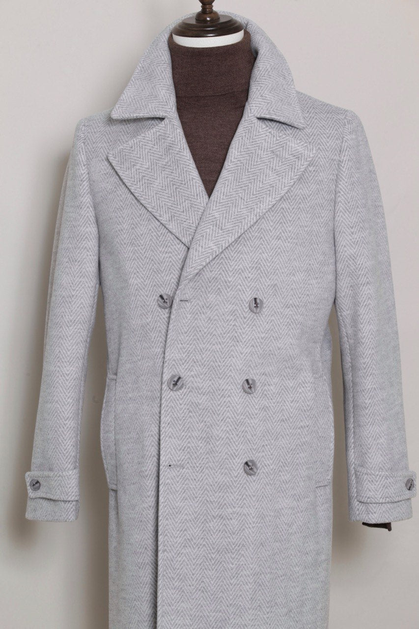 CAPPOTTO TWEED GRIGIO CHIARO