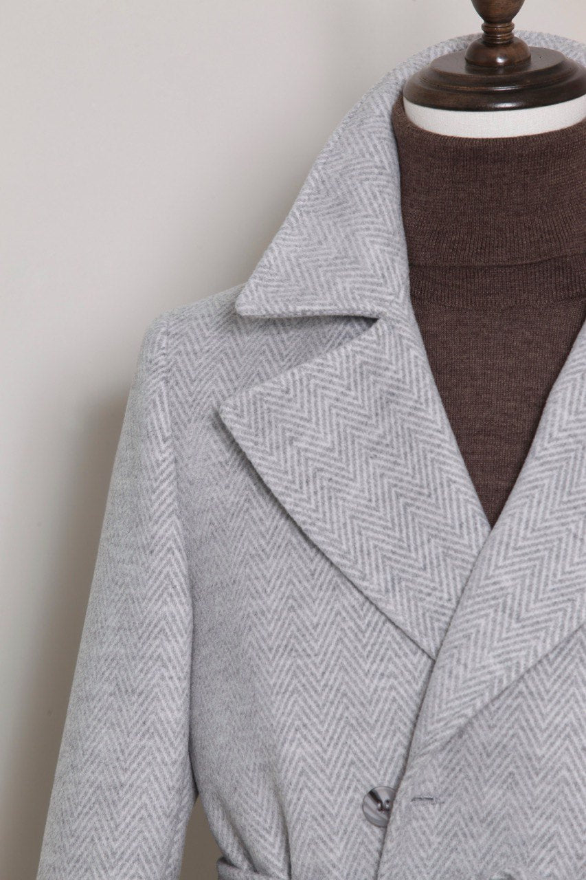 CAPPOTTO TWEED GRIGIO CHIARO