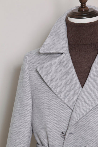 CAPPOTTO TWEED GRIGIO CHIARO
