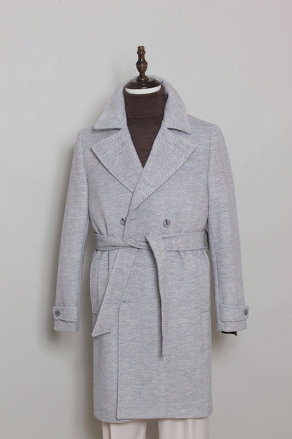 CAPPOTTO TWEED GRIGIO CHIARO