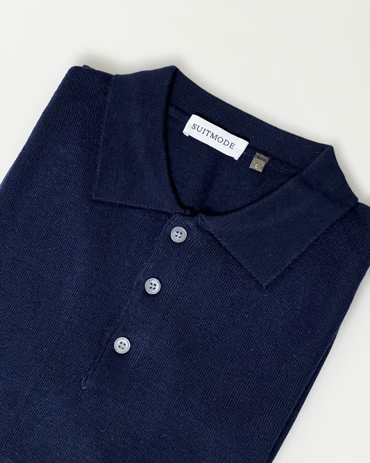 POLO MANICA LUNGA BLU