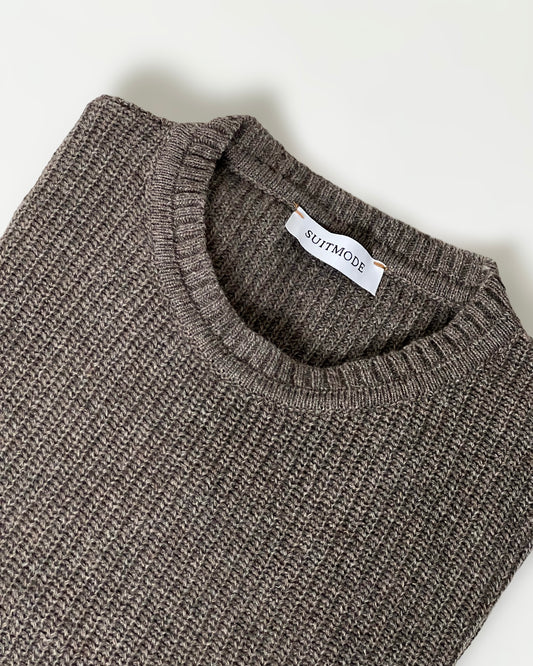 MAGLIONE A MAGLIA INGLESE TORTORA