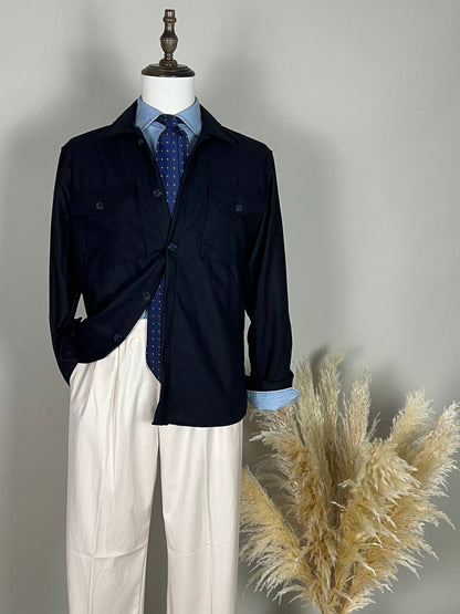 GIACCA CAMICIA BLU NAVY