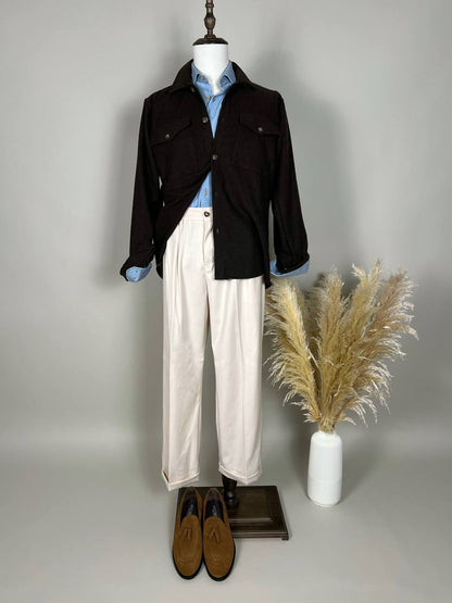 GIACCA CAMICIA MARRONE SCURO