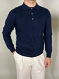 POLO MANICA LUNGA BLU